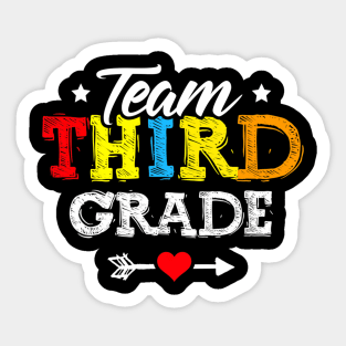 Team Third Grade Teacher Student Kids Back To School Sticker